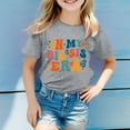 thumbnail image 2 of Girls Tops 5t Crew Neck Graphic Print Girls' Tees Short Sleeve Soft Preppy Clothes School Clothes for Girls 8-9 Years, 2 of 4