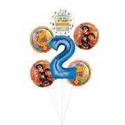 Coco Party Supplies 2nd Birthday Fiesta Balloon Bouquet Decorations - Blue Number 2