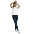 thumbnail image 4 of Hanes Essentials Women's Cotton V-Neck T-Shirt White L, 4 of 5