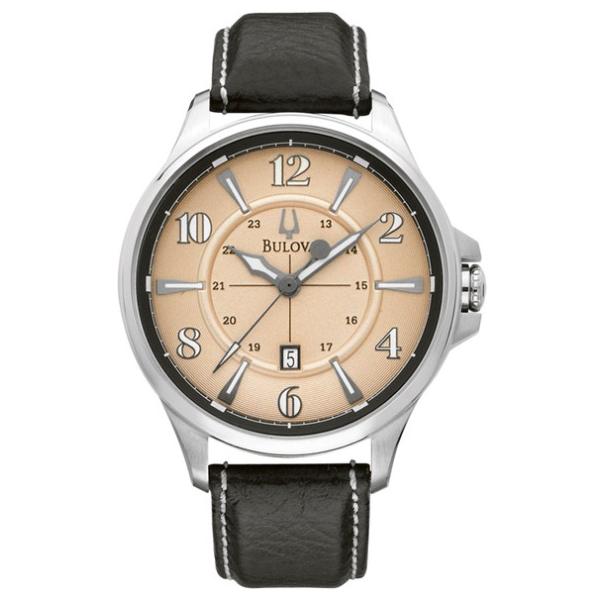 Bulova Adventurer Leather Mens Watch 96B136
