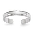 thumbnail image 1 of Bague d'Orteil Ajustable en Or Blanc 14k Milgrain Ouverte Midi, 1 of 10