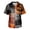 Saffron, variant on GrmtClth Halloween Color Block Patchwork Scrub Tops For Men V Neck Short Sleeve Pumpkin Bat All Over Print Soft Stretch Breathable Nursing Work Shirts With Side Pockets Yellow L