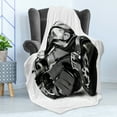 thumbnail image 4 of Motorcycle Soft Flannel Fleece Throw Blanket, Futuristic Custom Motorcycle Image High Technology Unique Modern Lifestyle Graphic, Cozy Plush for Indoor and Outdoor Use, 50" x 60", Black, by Ambesonne, 4 of 5