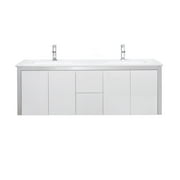 Ove Decors Lelio 60 in. Pure White Double Sink Vanity