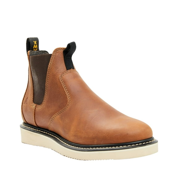 Hawx Work Gear Men's Crazy Horse Wedge Chelsea Work Boot Soft Toe - BHX00RPW80 9.5 D(M) US