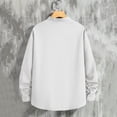 thumbnail image 5 of Mens Shirts Spring Summer Breathable Long Sleeve Button Down Band Collar Work Shirts Beach Shirt, 5 of 8