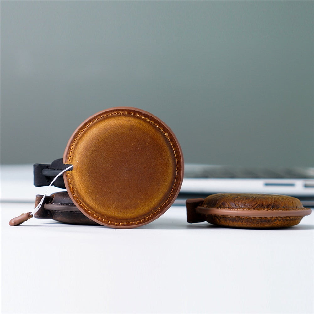 Retro Leather Retractable Measuring Tape Sewing Measure 1.5M/59 Dual Sided Leather Tape Measure for Body Cloth Tailors Medical Measurements Round Small Tape