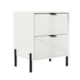 thumbnail image 4 of FESTIVO Modern 2-Drawer Nightstand Bedside Table End Table Furniture - Off-White, 4 of 5