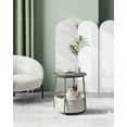 thumbnail image 3 of Round End Table with Fabric Basket, Forest Green & Cream White, 3 of 8