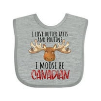 Inktastic I Love Butter Tarts and Poutine I Moose Be Canadian Pun Boys or Girls Baby Bib