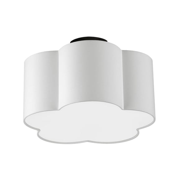 PLX-152FH-MB-WH Dainolite Phlox - 3 Light Flush Mount-Matte Black Finish-White Shade Color