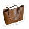 thumbnail image 3 of Xfvqtps Tote Bag for Womens Solid Color Simplicity Large Capacity Fashion Vintage Elegant Leather Handbag Shoulder Bag Brown, 3 of 6