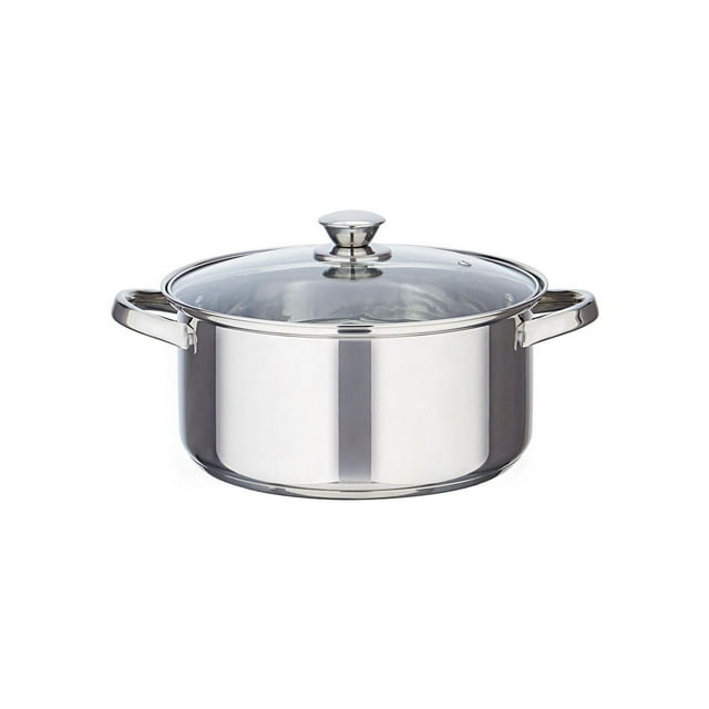 Mainstays Stainless Steel Dutch Oven with Glass Lid