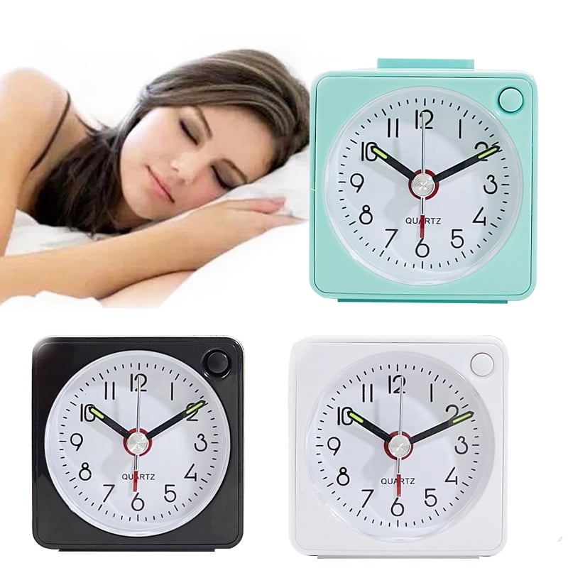 Silent Alarm Clock Bedside Non Ticking Battery Powered Analogue Table