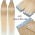 thumbnail image 3 of Benehair Tape In 100% Remy Real Human Hair Extensions Full Head Seamless Skin Weft Thick Blonde Hair for Woman Straight 50g 20 Pcs US, 3 of 13