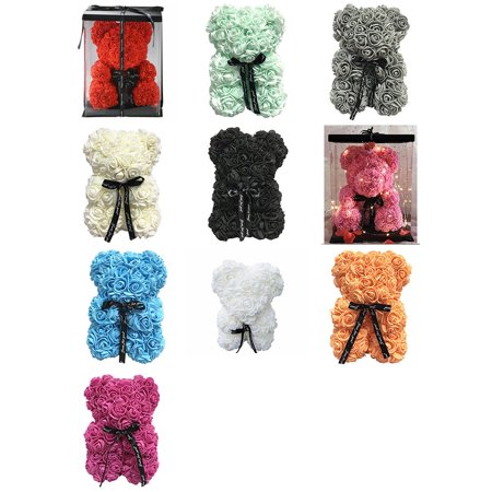 Valentines Day Gift Rose Teddy Bear Rose Flower Artificial Decoration