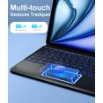 thumbnail image 4 of Getino Keyboard Case for iPad Air 13 Inch (M4/M3/M2) & iPad Pro 12.9 inch (6th/5th/4th/3rd Gen) with Multi-Touch Trackpad & Pencil Holder, 7 Colors Backlight Detachable Folio Keyboard Cover, 4 of 8