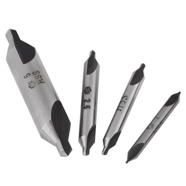 Broca de Punta Central Torno Brocas Centrales 4 Uds 1 2 25 5Mm 60 Grados Brocas de Centro Hss Juego de Brocas de Centrado ANGGREK Otros
