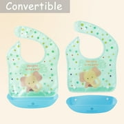Amplim Infant & Baby Bibs, Waterproof, Convertible Drooling/Feeding Bib, Adjustable, Light Weight, BPA Free, Stain Resistant, Eco-Friendly, 3 Piece