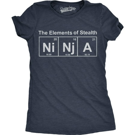 Element Top - Womens Ninja Element T shirt Funny Science Warrior Novelty Mens Graphic Nerdy Tees