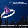 thumbnail image 2 of Gem Stone King 10K White Gold Purple Amethyst Engagement Ring for Women | 1.09 Cttw | Pear Shape 9X6MM | Gemstone February Birthstone | Size 7, 2 of 6