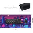 thumbnail image 2 of Purple Japanese City Gaming Mouse Pad XXL 35.4×15.7 in Retro Pixel Neon Vaporwave Anime Street Extended Mousepad 40X90cm with Non-Slip Rubber Base Stitched Edge Large Desk Mat for Gamer Office Home, 2 of 6