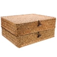 thumbnail image 2 of RENACLIPY Set of 2 Seagrass Storage Baskets with Lids, Decorative Organizer Boxes for Home, Office, and Closet Storage, 2 of 5