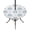Navy, White, variant on Round Outdoor Tablecloth with Umbrella Hole and Zipper, Grey Palm Trees Tablecloth with Elastic Waterproof, Tropical Summer Beach Botanical Patio Table Covers for 36" - 44" Picnic Pool Tables