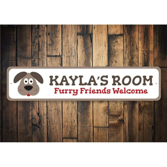 Puppy Kids Room Novelty Sign, Metal Wall Decor - 4x18 inches