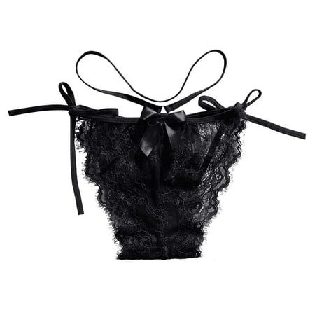 

Yuelianxi Women Fashion Seamless Lace Hollow Out Fashion Lace Cross Low Waist Ladies Briefs