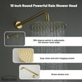 thumbnail image 6 of Boyel Living 10 in Shower System Wall Mounted Rain Shower Head with Handheld Shower Two-function copper Bathroom Shower Set Brushed Gold, 6 of 8
