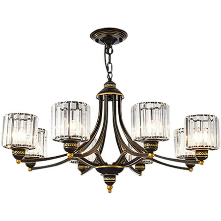 

Modern 8 Light Crystal Shade Pendant Lamp Wrought Iron Chandelier Ceiling Fixture for Living Room Bedroom Dining Room etc