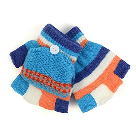 Children’s Striped Convertible Mitten Gloves for Winter (250KMG)