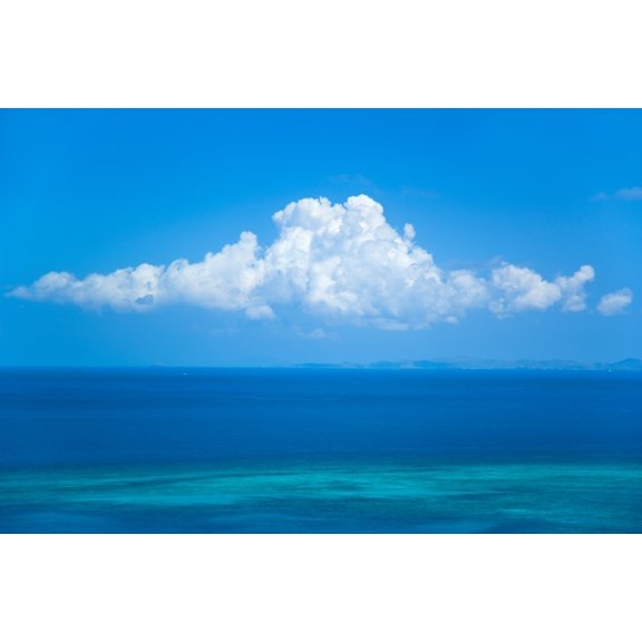 View Of Clouds Over Ocean Canvas Art - Panoramic Images (9 x 27)