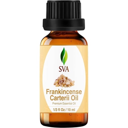 SVA Frankincense Essential Oil – 1/3 Fl Oz – 100% Natural Boswellia Carterii Oil - for Diffuser, Hair Care, Face, Skin Care, Aromatherapy, Scalp and Body Massage, Soap and Candle Making