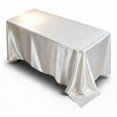 thumbnail image 4 of White Satin Tablecloth with Smooth Polyester Fabric, 57X84 Inch Rectangular Table Cover for Wedding Party and Christmas Dinner, Table Decoration, 4 of 4