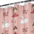 thumbnail image 3 of Pink Ballerina Swan Pattern Shower Curtain 36"x72" ,Bathroom Decorative Shower Curtains Set with 12 Hooks,Modern Waterproof Washable Shower Curtain, 3 of 6