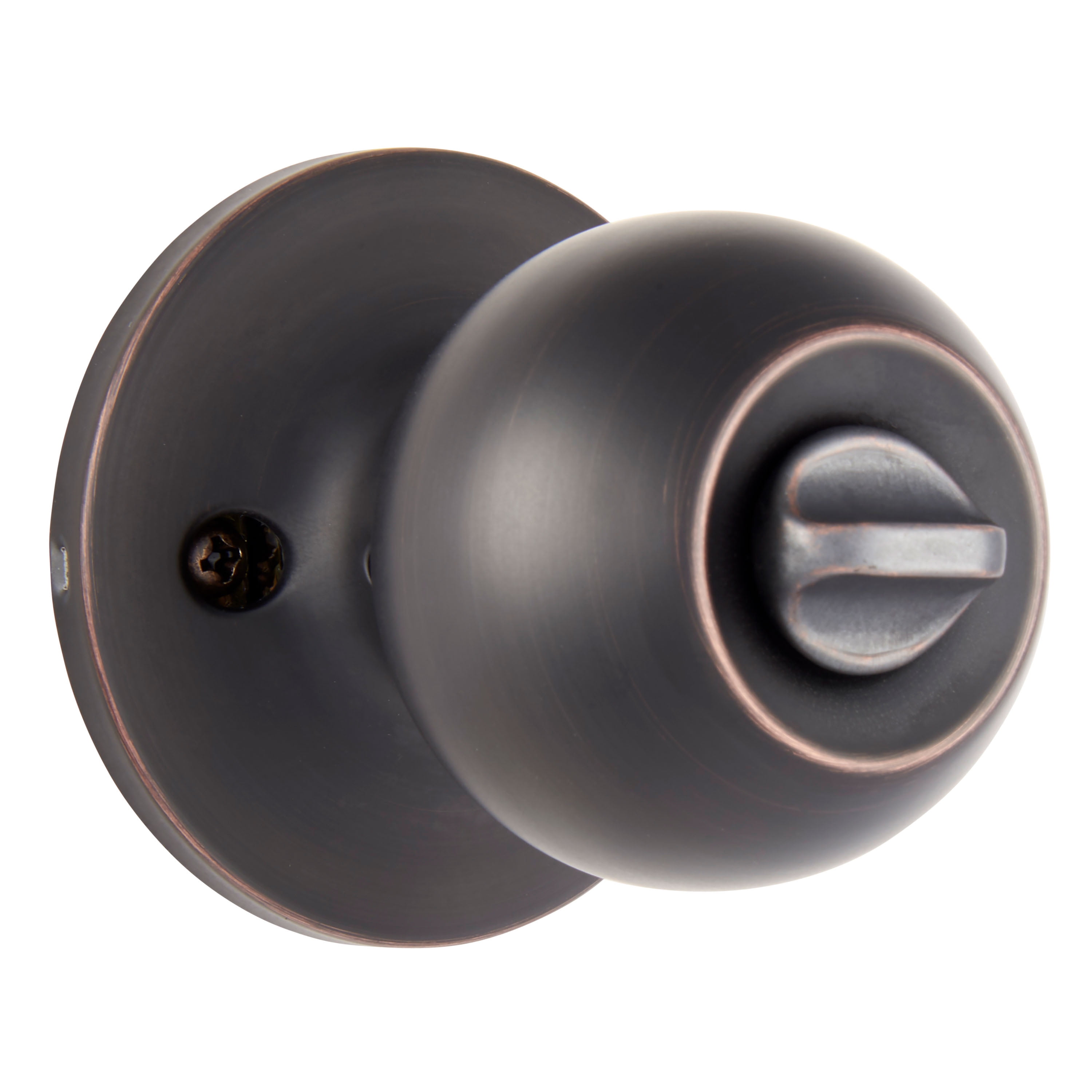 (4 pack) Brinks Privacy Bed/Bath Ball Style Doorknob, Tuscan Bronze Finish