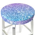 thumbnail image 3 of Junzan Multicolor Glitter Bar Stool Cover Round Seat Cushion With Elastic Washable And Non Slip Bottom For Barstool Padded Chair Slipcover - 13 Inch, 3 of 7