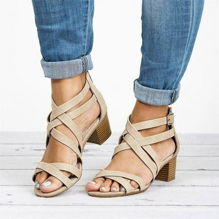 

Cathalem Wedged Sandals for Women Ladies Heels Sandals Causal Toe Hollow Out Shoes For Women High Fringe Sandals Women Heels Beige 8.5