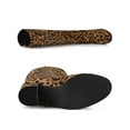 thumbnail image 3 of BLISSFUL STEP Valentine's Women's Knee High Boots Side Zipper Faux Suede Block Chunky Heels Leopard 8, 3 of 7