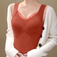 thumbnail image 6 of CBASIHI Womens Thermal Underwear Tank Tops- Slim Fit Fall Winter V Neck Stretchy Sleeveless Undershirt with Built in Bra Red Size M, 6 of 9