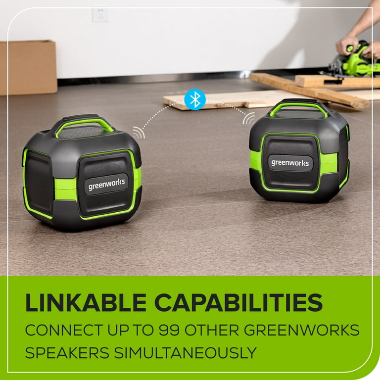Greenworks 24V Bluetooth Speaker Kit, AC/DC Wireless Worksite
