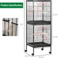 thumbnail image 2 of Ourlova 55-Inch Parrot Cage 2-In-1 Design With Slide-Out Tray And Wooden Perch, 2 of 8