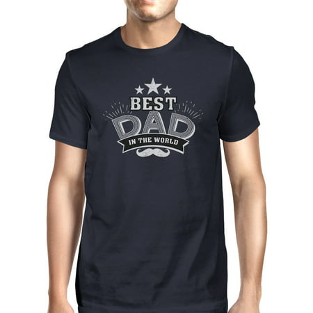 Best Dad In The World Mens Navy T-Shirt Vintage Design Graphic (Best Corporate T Shirt Design)