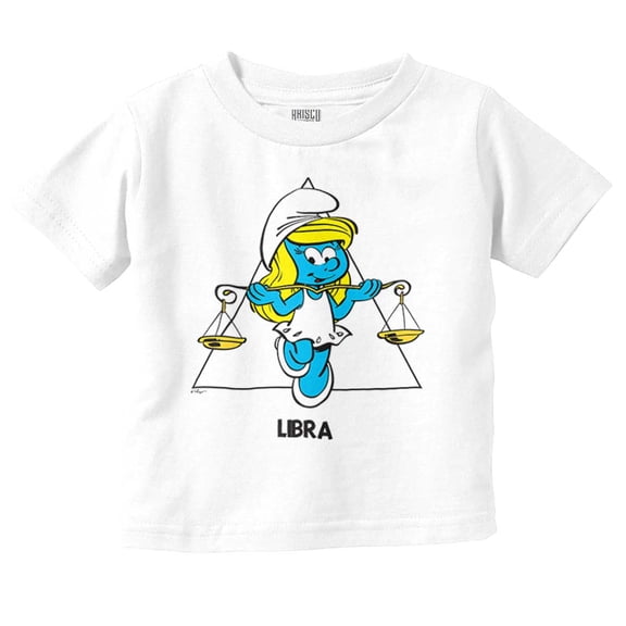 Smurfette Libra Scales Zodiac Sign Toddler Boy Girl T Shirt Infant Toddler Brisco Brands 6M