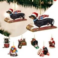 thumbnail image 2 of SLYNSHome 7 Pcs Christmas Dachshund Dog Decor for Tree,Hanging Double Side Dachshund Dog for Pine Tree Ornaments for Home Car Party and as Xmas Gift to Friend, 2 of 9