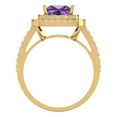 thumbnail image 4 of 2.07 ctw with Simulated Diamond Halo Accents Anniversary Ring for Women | Princess Cut Simulated Alexandrite | Hyperallergenic Solid 14K Yellow Gold, 4 of 5