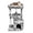 Grey, variant on Small Leopard Print Cat Tree with Scratching Post Padded Perch Cradle and Cave