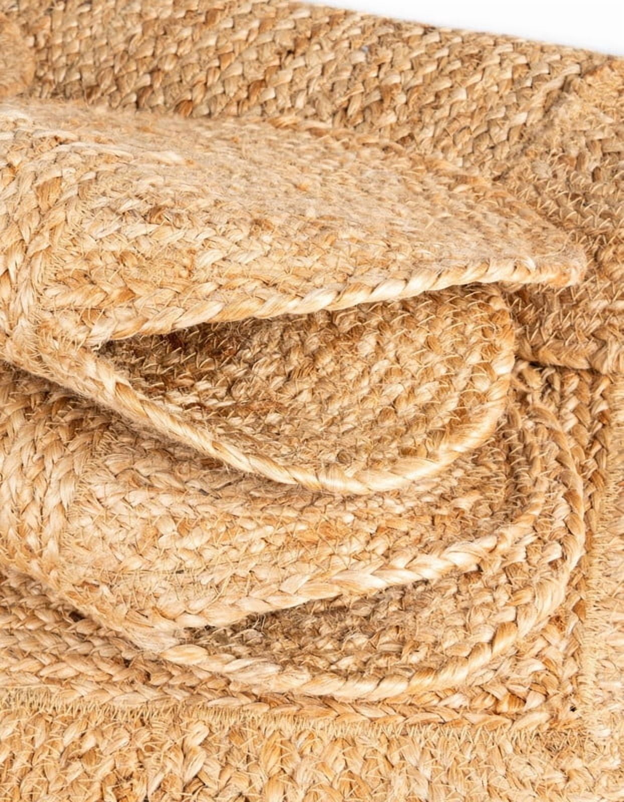 2x4 Ft Natural Jute Premium Scalloped Jute Rug – Handcrafted Natural Braided Carpet for Living Room, Bedroom, Entryway – Boho Home Decor